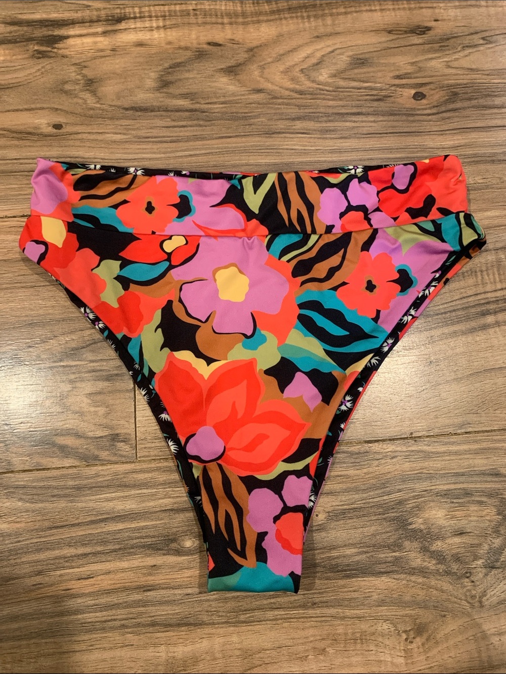 Womens Billabong Islands Away Rev Rise Reversible Floral Bikini Swimsuit Bottoms